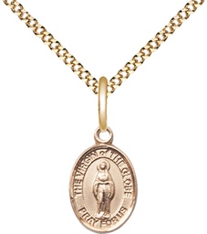[9345GF/18G] 14kt Gold Filled Virgin of the Globe Pendant on a 18 inch Gold Plate Light Curb chain