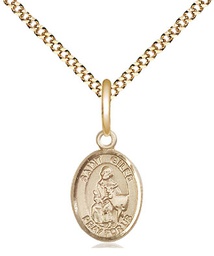 [9349GF/18G] 14kt Gold Filled Saint Giles Pendant on a 18 inch Gold Plate Light Curb chain
