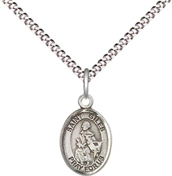 [9349SS/18S] Sterling Silver Saint Giles Pendant on a 18 inch Light Rhodium Light Curb chain