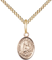[9353GF/18G] 14kt Gold Filled Saint Adrian of Nicomedia Pendant on a 18 inch Gold Plate Light Curb chain