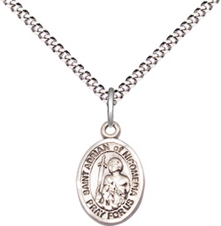 [9353SS/18S] Sterling Silver Saint Adrian of Nicomedia Pendant on a 18 inch Light Rhodium Light Curb chain