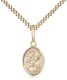 [9361GF/18G] 14kt Gold Filled Saint Edwin Pendant on a 18 inch Gold Plate Light Curb chain