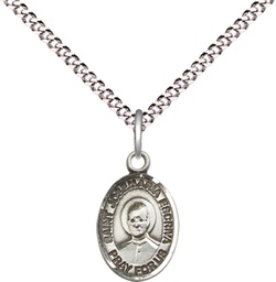 [9362SS/18S] Sterling Silver Saint Josemaria Escriva Pendant on a 18 inch Light Rhodium Light Curb chain