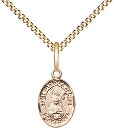 [9365GF/18G] 14kt Gold Filled Saint Frances of Rome Pendant on a 18 inch Gold Plate Light Curb chain