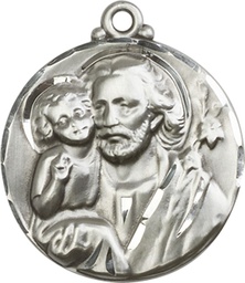 [4141SSY] Sterling Silver Saint Joseph Medal - With Box