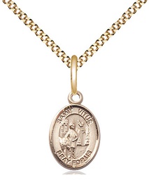 [9368GF/18G] 14kt Gold Filled Saint Vitus Pendant on a 18 inch Gold Plate Light Curb chain