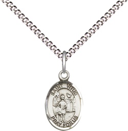 [9368SS/18S] Sterling Silver Saint Vitus Pendant on a 18 inch Light Rhodium Light Curb chain