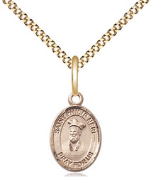 [9369GF/18G] 14kt Gold Filled Saint Philip Neri Pendant on a 18 inch Gold Plate Light Curb chain