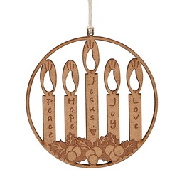 [BK-12714] Laser Cut Wood Ornament - Advent candle - Christmas