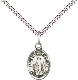 [9372SS/18S] Sterling Silver Saint Juliana Pendant on a 18 inch Light Rhodium Light Curb chain