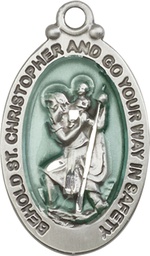 [4145ECSS] Sterling Silver Saint Christopher Medal