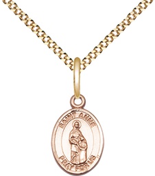 [9374GF/18G] 14kt Gold Filled Saint Anne Pendant on a 18 inch Gold Plate Light Curb chain