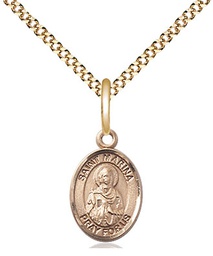 [9379GF/18G] 14kt Gold Filled Saint Marina Pendant on a 18 inch Gold Plate Light Curb chain