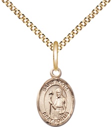 [9380GF/18G] 14kt Gold Filled Saint Regis Pendant on a 18 inch Gold Plate Light Curb chain