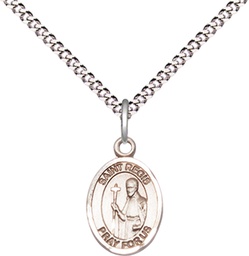 [9380SS/18S] Sterling Silver Saint Regis Pendant on a 18 inch Light Rhodium Light Curb chain