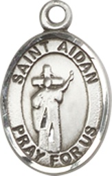 [9381SS] Sterling Silver Saint Aidan of Lindesfarne Medal