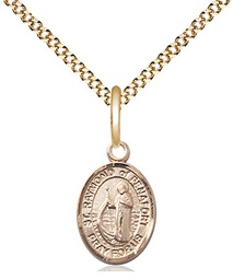 [9385GF/18G] 14kt Gold Filled Saint Raymond of Penafort Pendant on a 18 inch Gold Plate Light Curb chain