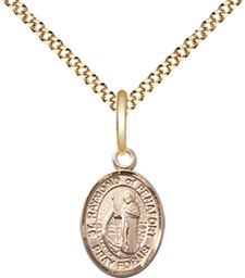 [9385GF/18G] 14kt Gold Filled Saint Raymond of Penafort Pendant on a 18 inch Gold Plate Light Curb chain
