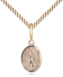 [9388GF/18G] 14kt Gold Filled Our Lady of Assumption Pendant on a 18 inch Gold Plate Light Curb chain