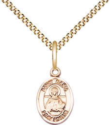 [9396GF/18G] 14kt Gold Filled Saint Daria Pendant on a 18 inch Gold Plate Light Curb chain