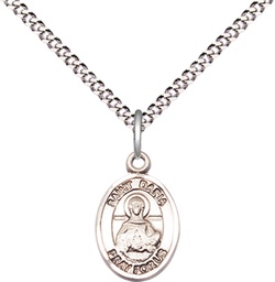 [9396SS/18S] Sterling Silver Saint Daria Pendant on a 18 inch Light Rhodium Light Curb chain