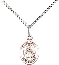 [9396SS/18SS] Sterling Silver Saint Daria Pendant on a 18 inch Sterling Silver Light Curb chain