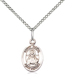 [9396SS/18SS] Sterling Silver Saint Daria Pendant on a 18 inch Sterling Silver Light Curb chain