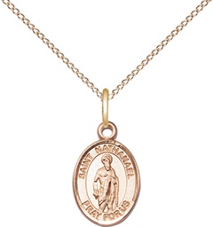 [9398GF/18GF] 14kt Gold Filled Saint Nathanael Pendant on a 18 inch Gold Filled Light Curb chain