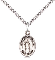 [9399SS/18S] Sterling Silver Saint Columbkille Pendant on a 18 inch Light Rhodium Light Curb chain