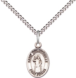 [9399SS/18S] Sterling Silver Saint Columbkille Pendant on a 18 inch Light Rhodium Light Curb chain