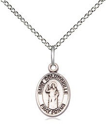 [9399SS/18SS] Sterling Silver Saint Columbkille Pendant on a 18 inch Sterling Silver Light Curb chain