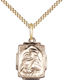[0804DGF/18G] 14kt Gold Filled Saint Anthony Pendant on a 18 inch Gold Plate Light Curb chain