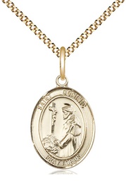 [8030GF/18G] 14kt Gold Filled Saint Dominic de Guzman Pendant on a 18 inch Gold Plate Light Curb chain
