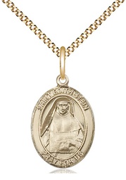 [8103GF/18G] 14kt Gold Filled Saint Edith Stein Pendant on a 18 inch Gold Plate Light Curb chain