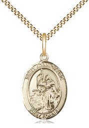 [8053GF/18G] 14kt Gold Filled Saint Joan of Arc Pendant on a 18 inch Gold Plate Light Curb chain