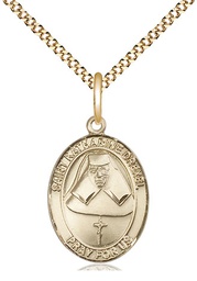 [8015GF/18G] 14kt Gold Filled Saint Katharine Drexel Pendant on a 18 inch Gold Plate Light Curb chain