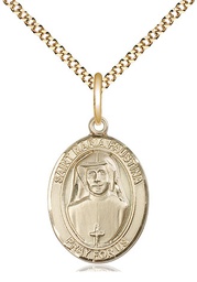 [8069GF/18G] 14kt Gold Filled Saint Maria Faustina Pendant on a 18 inch Gold Plate Light Curb chain