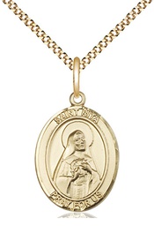 [8094GF/18G] 14kt Gold Filled Saint Rita of Cascia Pendant on a 18 inch Gold Plate Light Curb chain