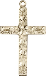 [5921KT] 14kt Gold Cross Medal