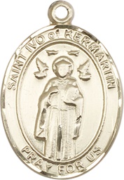 [7384KT] 14kt Gold Saint Ivo Medal
