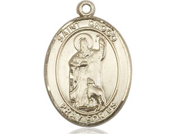 [7386KT] 14kt Gold Saint Drogo Medal