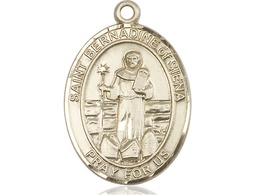 [7387KT] 14kt Gold Saint Bernadine of Sienna Medal