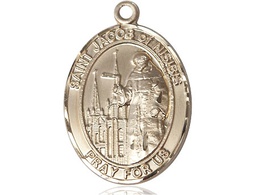 [7392KT] 14kt Gold Saint Jacob of Nisibis Medal