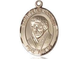 [7393KT] 14kt Gold Saint Peter Canisius Medal
