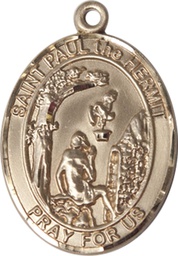 [7394KT] 14kt Gold Paul the Hermit Medal