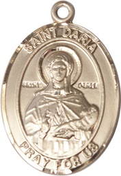 [7396KT] 14kt Gold Saint Daria Medal