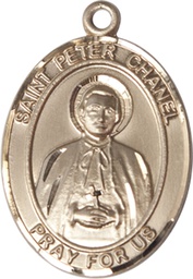 [7397KT] 14kt Gold Saint Peter Chanel Medal