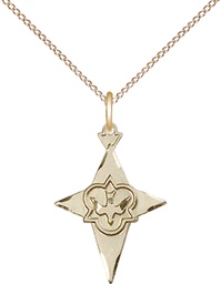 [5928GF/18GF] 14kt Gold Filled Cross Pendant on a 18 inch Gold Filled Light Curb chain