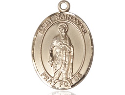 [7398KT] 14kt Gold Saint Nathanael Medal