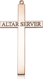 [5952KT] 14kt Gold Alter Server Cross Medal